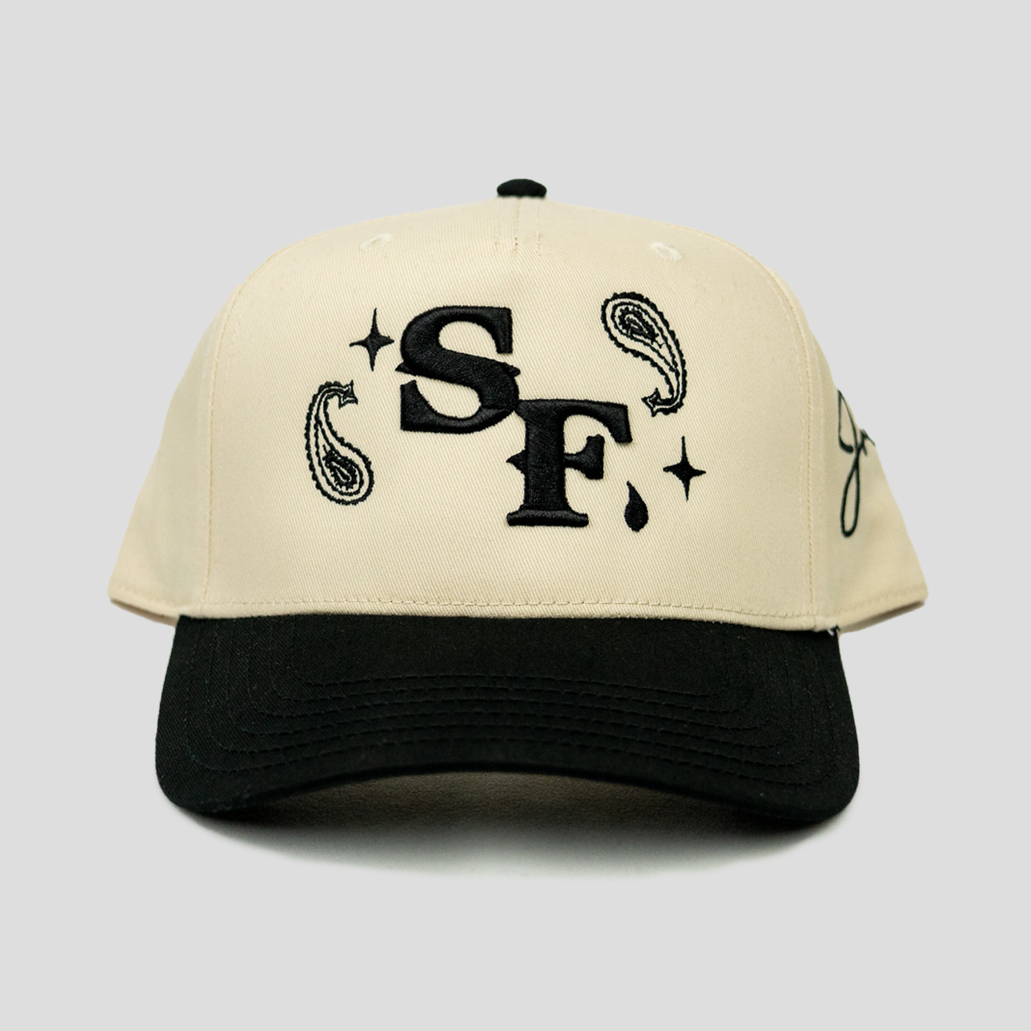 SF Paisley Snapback Hat (CREAM/BLACK)